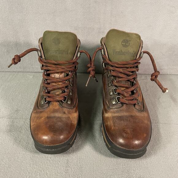 Timberland Euro Hiker 95100 Brown Leather Ankle Hiking Boots Women's Size 8M - Picture 1 of 8